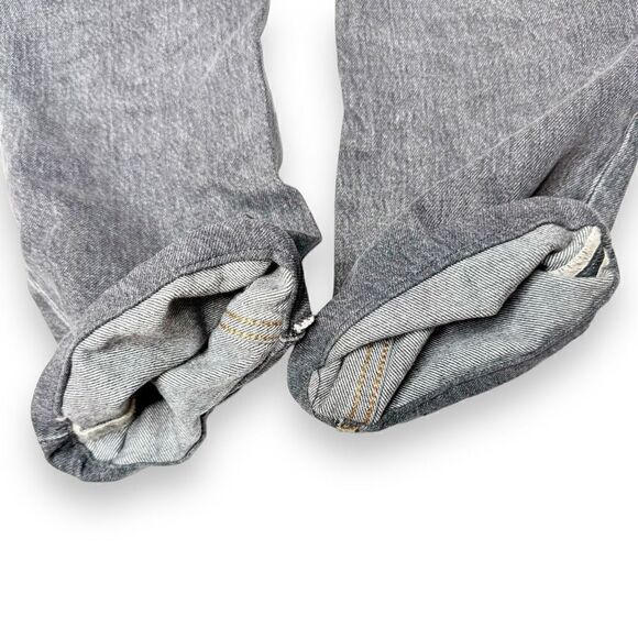 Acne Studios Blå Konst Gray Denim Straight Leg Button Fly Cropped Jeans Size 26 - Picture 7 of 14